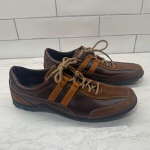 👞🎳 Cole Haan Men’s Brown Faux Leather & Tan Suede Sneakers — Size 10.5